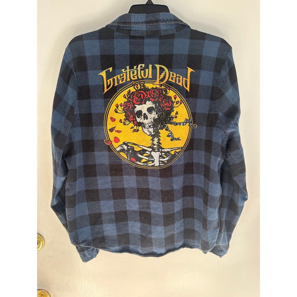 Vintage Grateful Dead Blue Flannel Shirt - Women's Medium